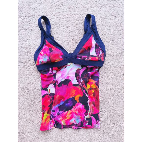 Athleta Red Mystique Tide Tankini Swim Top Adjustable XS Pool Beach Vacation - Picture 2 of 4